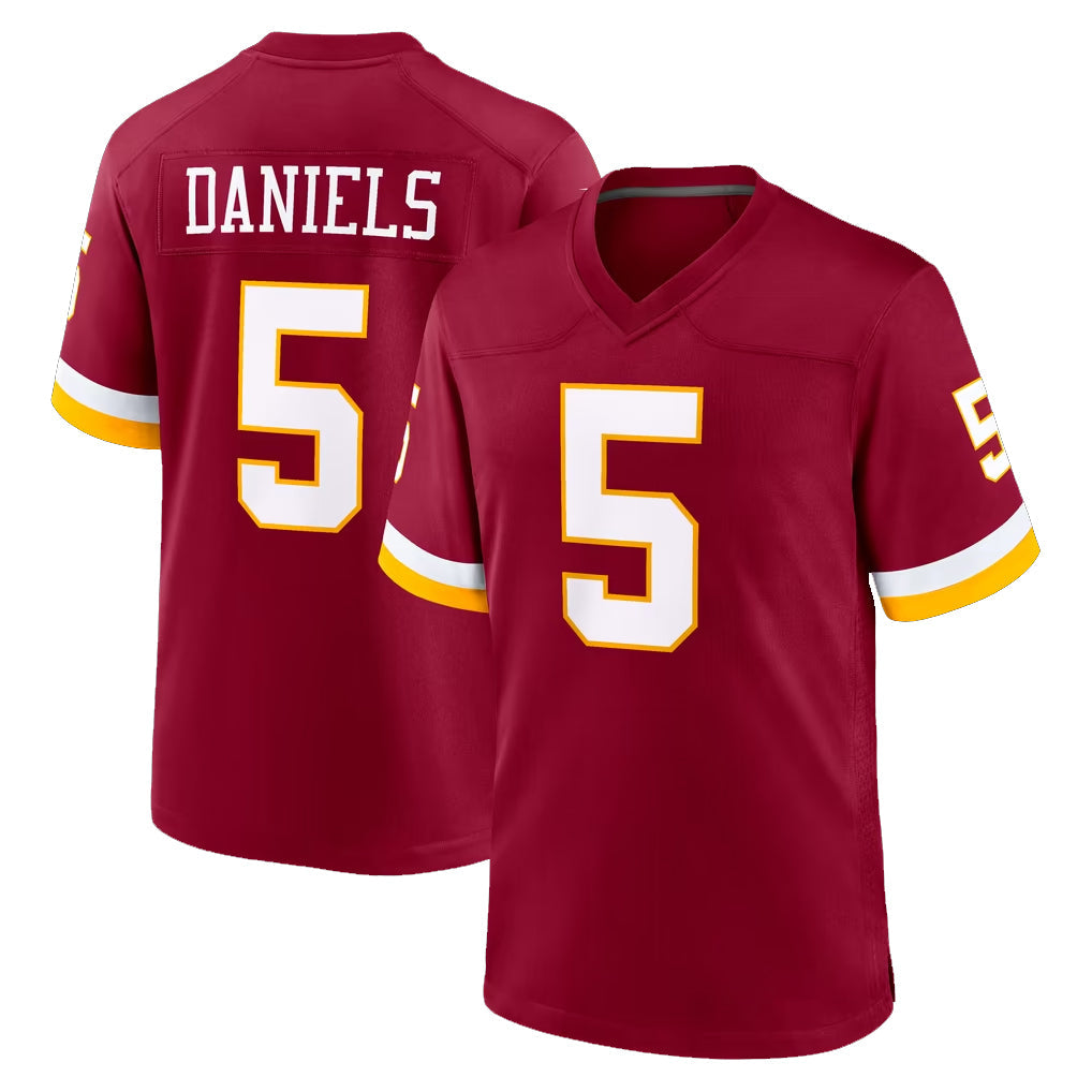 Pkot W.Commanders #5 Jayden Daniels Player Burgundy Game Home Stitched Jerseys