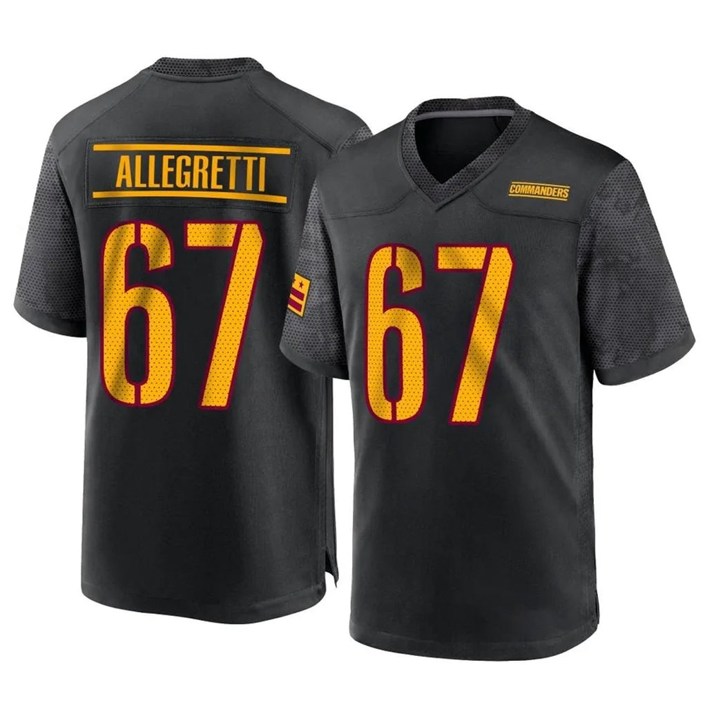 Pkot W.Commanders #67 Nick Allegretti Player Black Home Game Stitched Jerseys