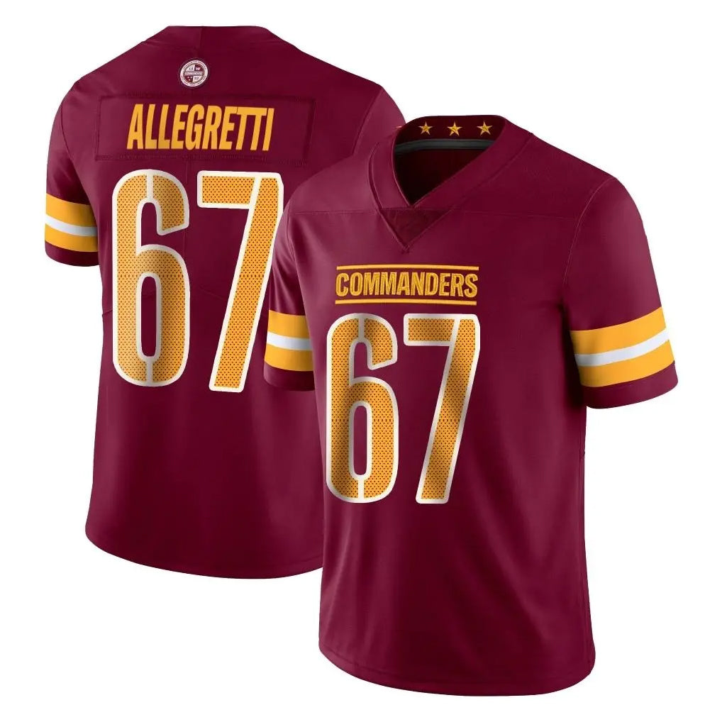 Pkot W.Commanders #67 Nick Allegretti Player Burgundy Limited Vapor Home Game Stitched Jerseys