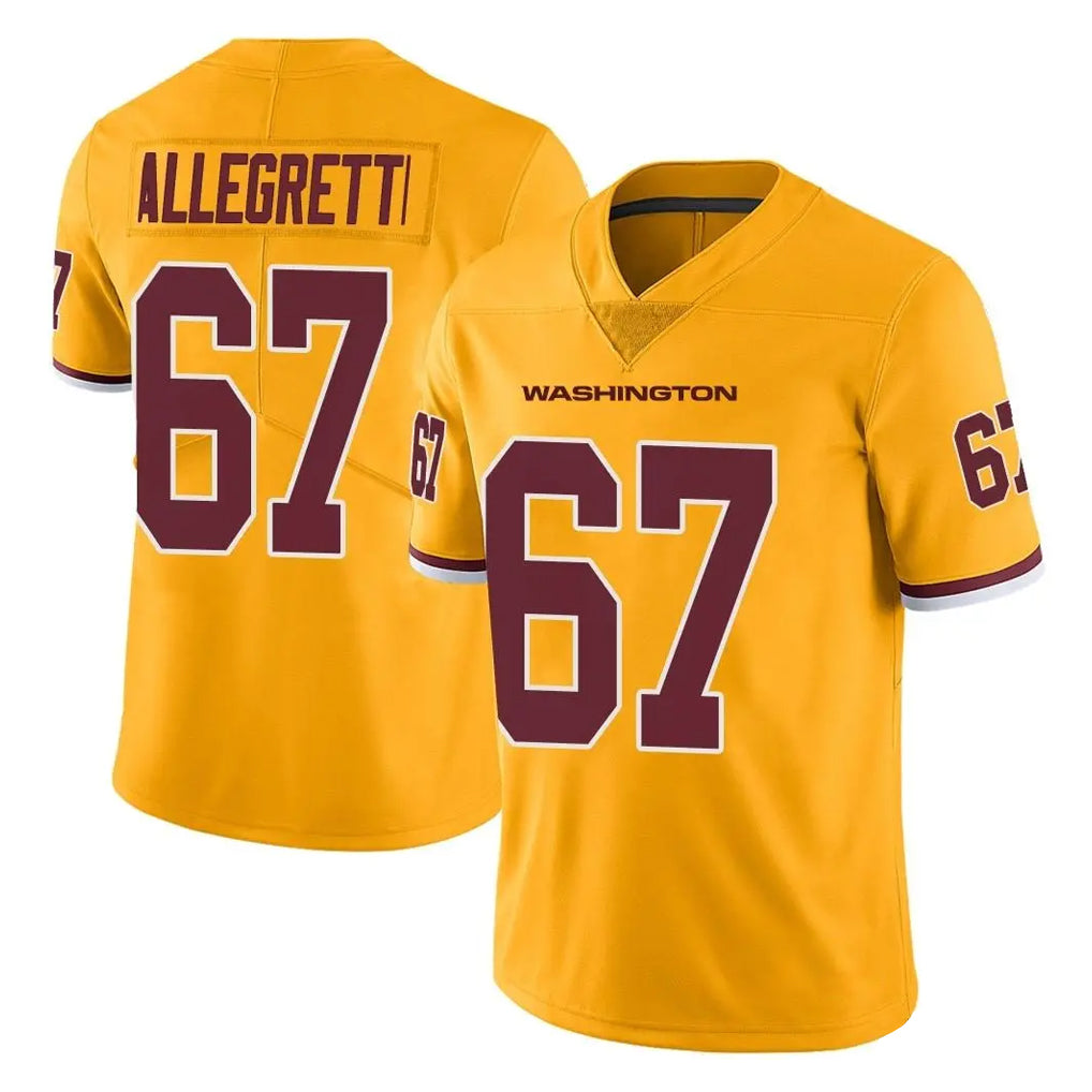 Pkot W.Commanders #67 Nick Allegretti Player Gold Limited Color Rush Home Game Stitched Jerseys