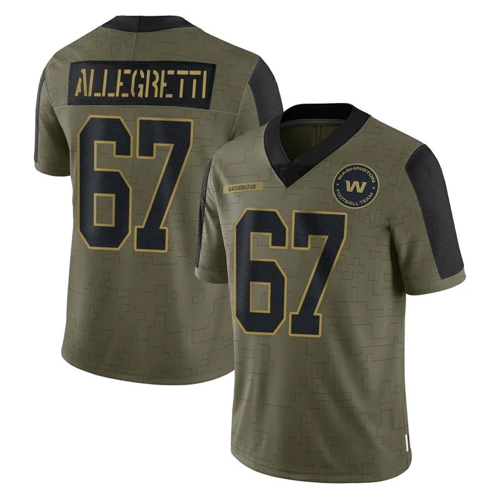 Pkot W.Commanders #67 Nick Allegretti Player Olive Salute To Service Limited Game Stitched Jerseys