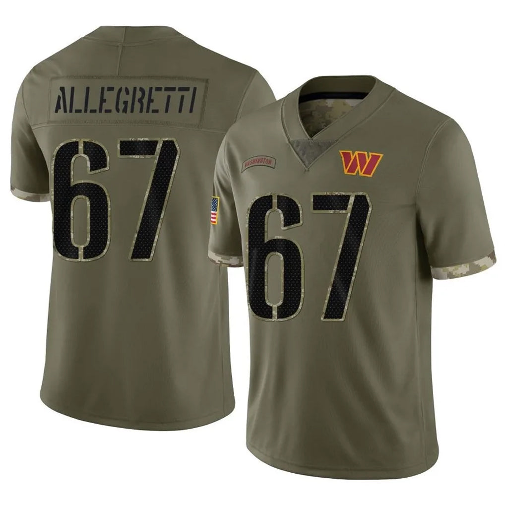 Pkot W.Commanders #67 Nick Allegretti Player Olive Salute To Service Limited Home Game Stitched Jerseys