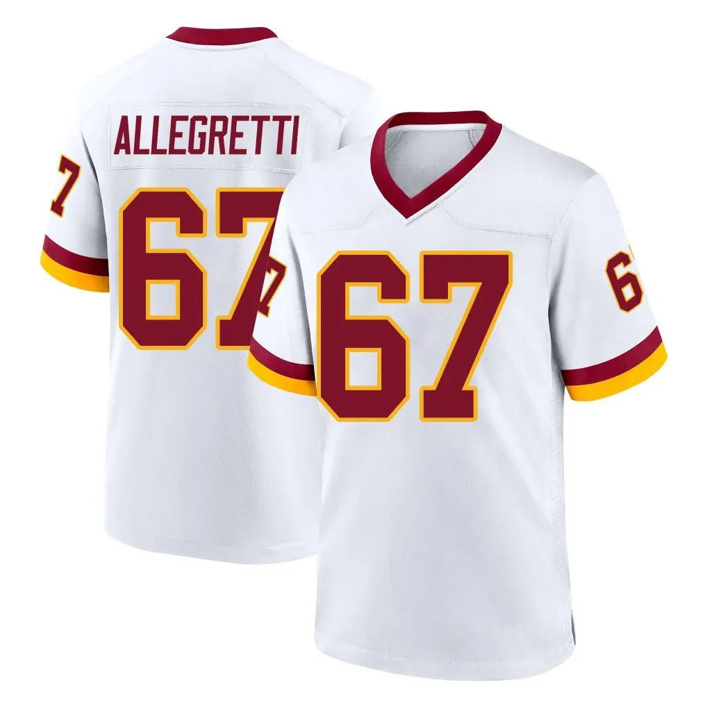 Pkot W.Commanders #67 Nick Allegretti Player White Home Game Stitched Jerseys