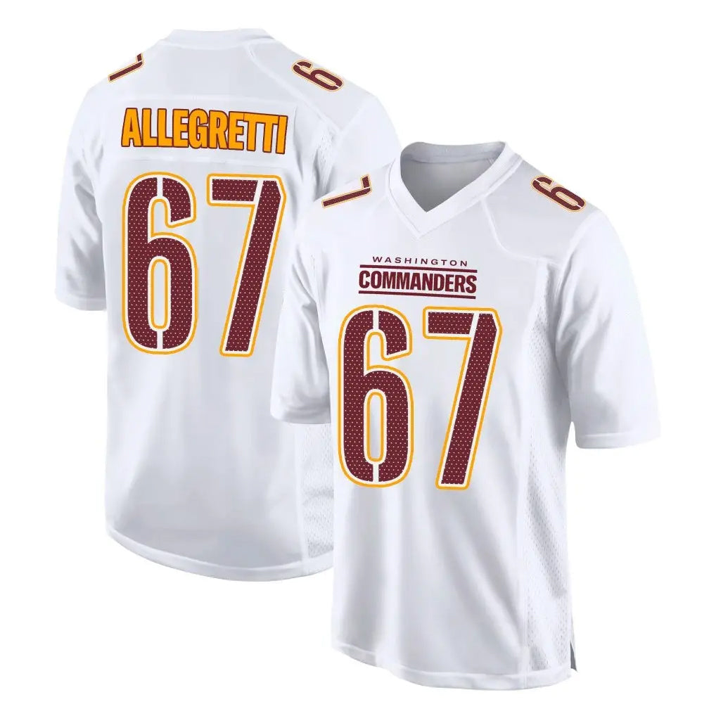Pkot W.Commanders #67 Nick Allegretti Player White Tundra Fashion Home Game Stitched Jerseys