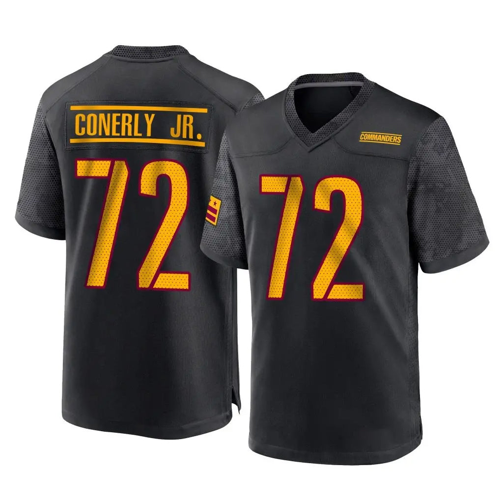 Pkot W.Commanders #72 Josh Conerly Jr. Player Black Home Game Stitched Jerseys