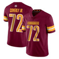 Pkot W.Commanders #72 Josh Conerly Jr. Player Burgundy Limited Vapor Home Game Stitched Jerseys