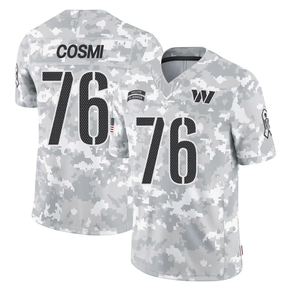 Pkot W.Commanders #76 Sam Cosmi Player Arctic Camo Limited Salute To Service Home Game Stitched Jerseys