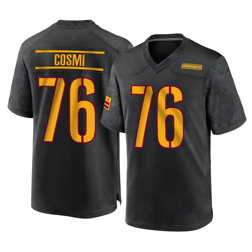 Pkot W.Commanders #76 Sam Cosmi Player Black Home Game Stitched Jerseys