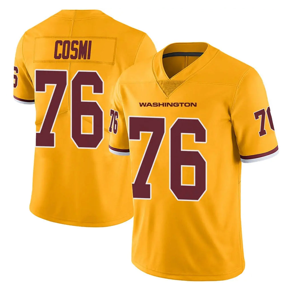 Pkot W.Commanders #76 Sam Cosmi Player Gold Limited Color Rush Home Game Stitched Jerseys