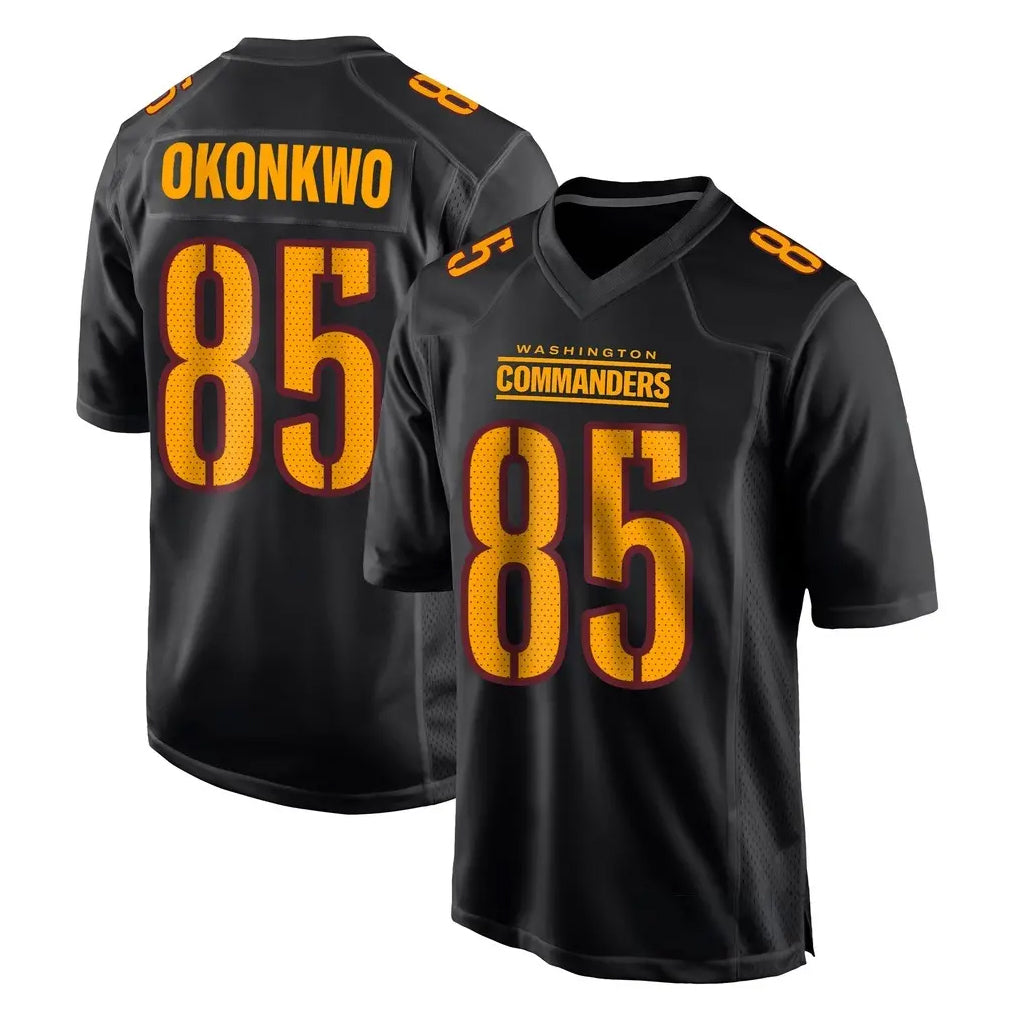 Pkot W.Commanders #85 Chig Okonkwo Player Black Carbon Fashion Home Game Stitched Jerseys