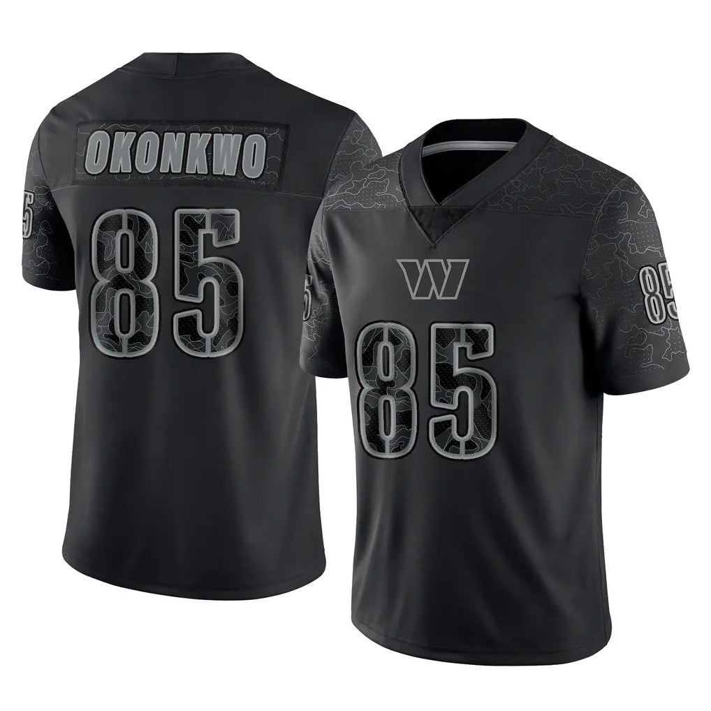 Pkot W.Commanders #85 Chig Okonkwo Player Black Limited Reflective Home Game Stitched Jerseys