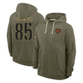 Pkot W.Commanders #85 Chig Okonkwo Player Olive Salute to Service Pullover Hoodies Limited Home Stitched Jerseys