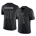 Pkot W.Commanders #90 Charles Omenihu Player Black Limited Reflective Home Game Stitched Jerseys