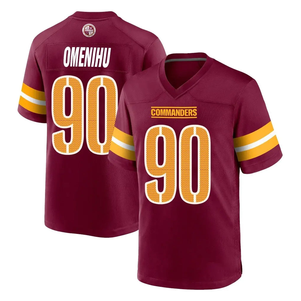 Pkot W.Commanders #90 Charles Omenihu Player Burgundy Home Game Stitched Jerseys