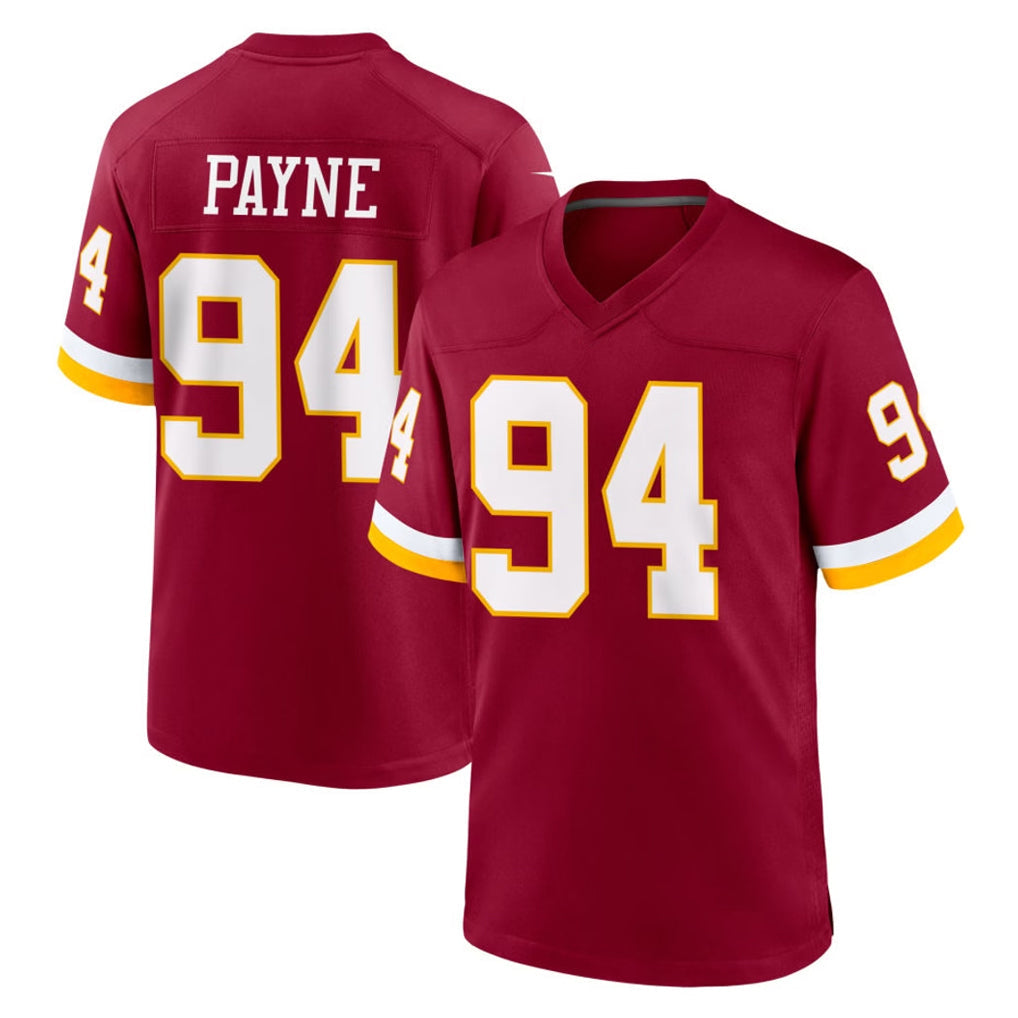 Pkot W.Commanders #94 Daron Payne Player Burgundy Game Home Stitched Jerseys