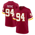 Pkot W.Commanders #94 Daron Payne Player Burgundy Game Home Stitched Jerseys
