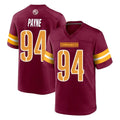Pkot W.Commanders #94 Daron Payne Player Burgundy Home Game Stitched Jerseys