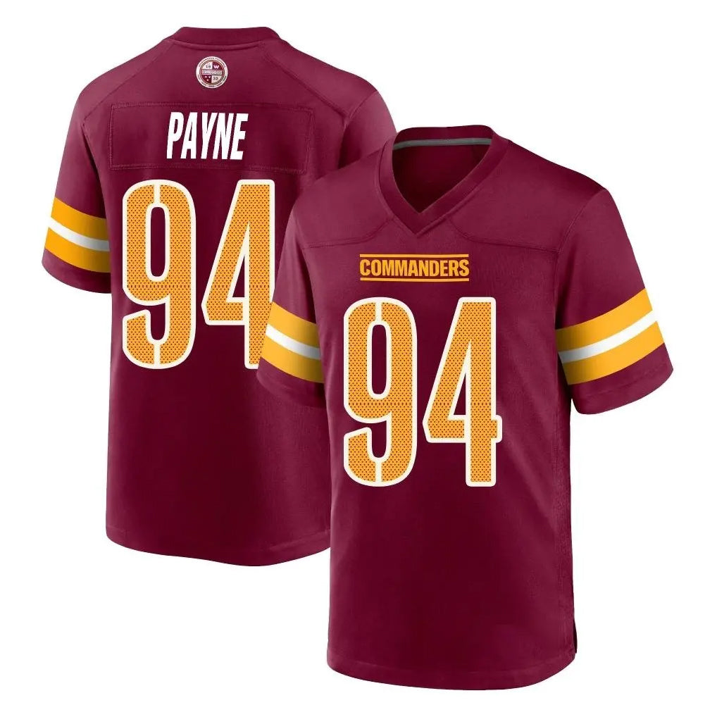 Pkot W.Commanders #94 Daron Payne Player Burgundy Home Game Stitched Jerseys