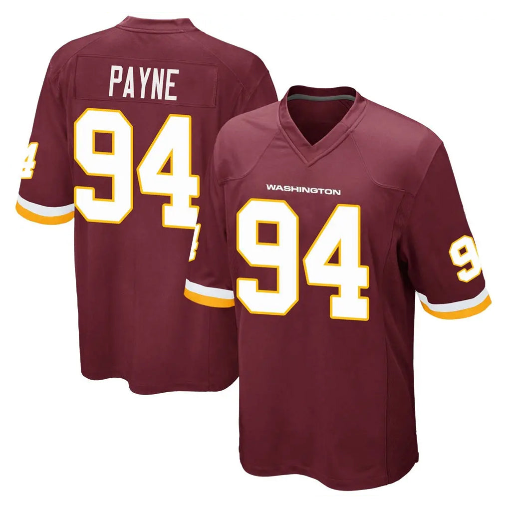 Pkot W.Commanders #94 Daron Payne Player Burgundy Team Color Home Game Stitched Jerseys
