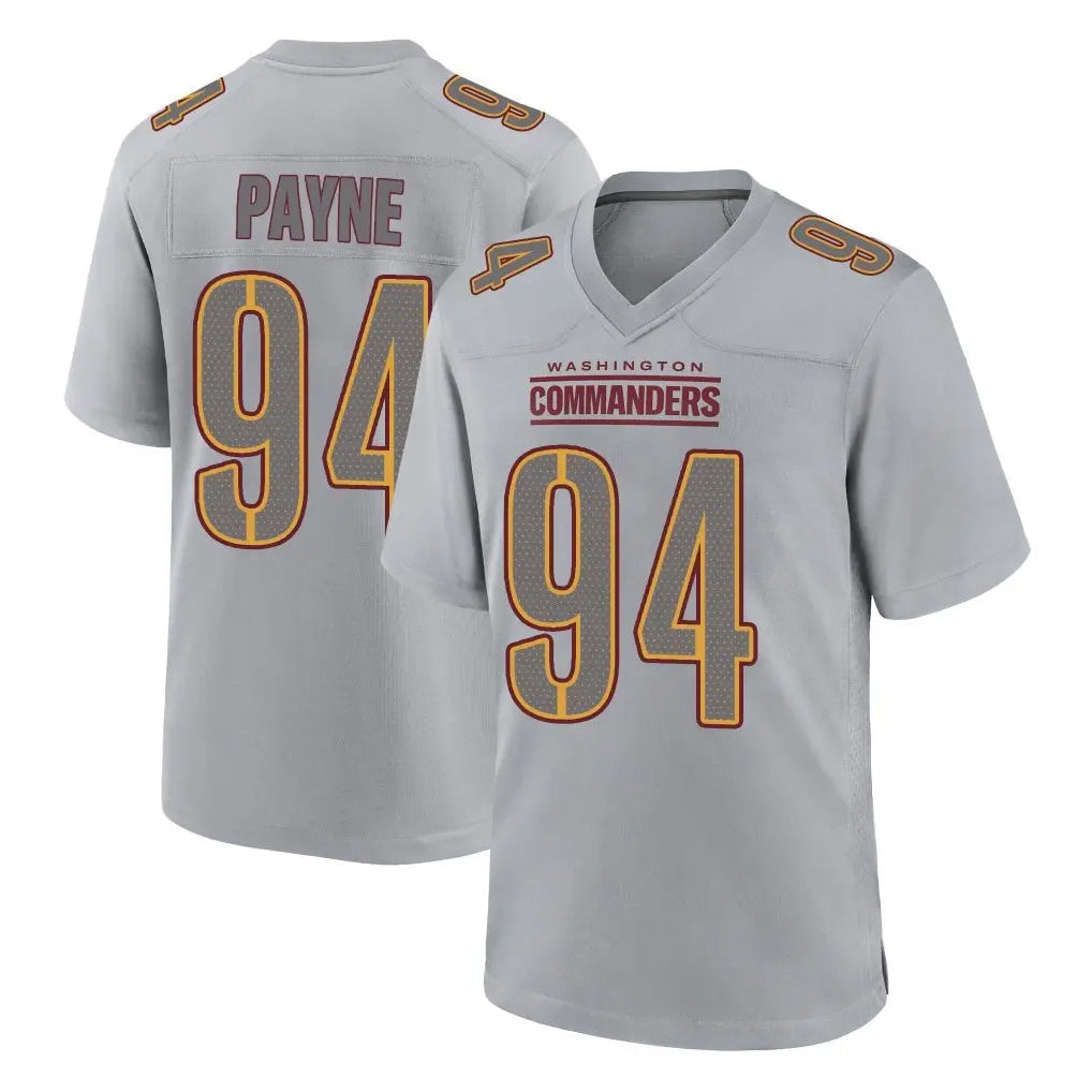 Pkot W.Commanders #94 Daron Payne Player Gray Atmosphere Fashion Home Game Stitched Jerseys