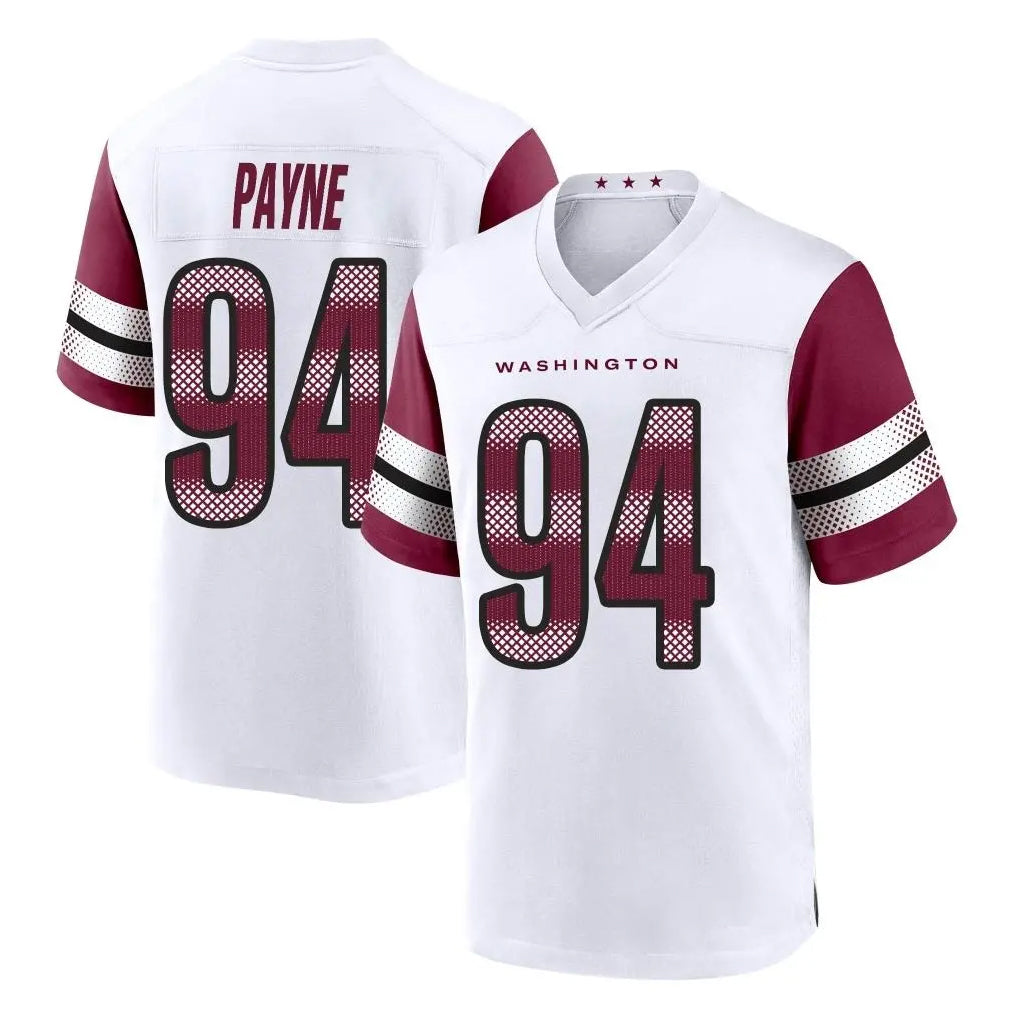 Pkot W.Commanders #94 Daron Payne Player White Game Home Stitched Jerseys