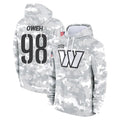 Pkot W.Commanders #98 Odafe Oweh Player Arctic Camo Limited Salute to Service Pullover Hoodies Game Stitched Jerseys