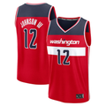 Pkot W.Wizards #12 Tre Johnson III Red 2025  Draft First Round Pick Fast Break Replica Jerseys - Icon Edition